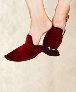 ONE432 Upcycled Velvet Unisex Slippers - Begum Scarlet Best Sellers