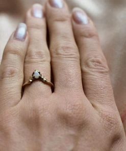 Iron Oxide Opal Halo Stacker Ring