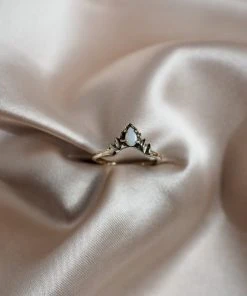 Iron Oxide Opal Halo Stacker Ring