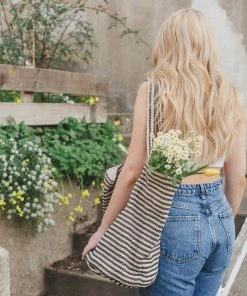 Will & Atlas Paris Striped Oversized Tote - Black + White Best Sellers