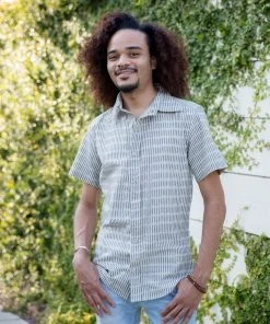 Passion Lilie Men's Antonio Ikat Button Down Shirt