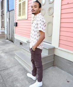 Passion Lilie Men's Aspen Button Down Ikat Shirt