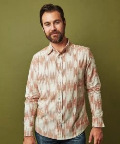 Passion Lilie Men's Banded Stripes Button Down Shirt