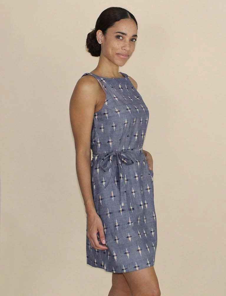 Passion Lilie Chambray Ikat Shift Dress 3 Passion Lilie Chambray Ikat Shift Dress