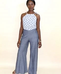 Passion Lilie Chambray Ikat Pants Clothing