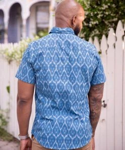 Passion Lilie Men's Cobalt Blue Button Down Shirt