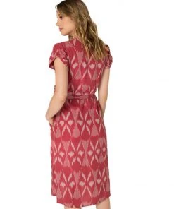 Passion Lilie Garnet Ikat Wrap Dress