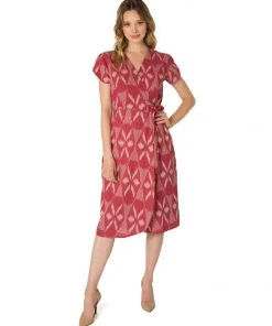 Passion Lilie Garnet Ikat Wrap Dress