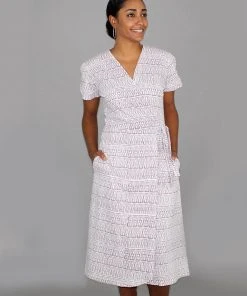 Passion Lilie Clothing Geo Mauve Jersey Wrap Dress