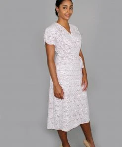 Passion Lilie Clothing Geo Mauve Jersey Wrap Dress