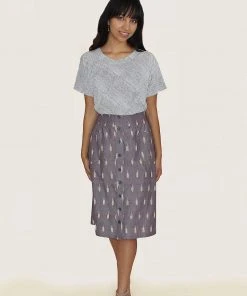 Passion Lilie Best Sellers Grape Chambray Midi Skirt