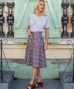 Passion Lilie Best Sellers Grape Chambray Midi Skirt