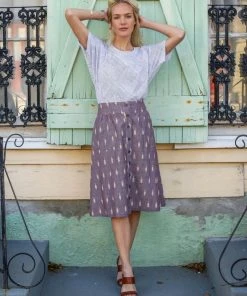 Passion Lilie Best Sellers Grape Chambray Midi Skirt