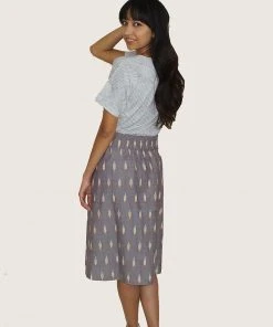 Passion Lilie Best Sellers Grape Chambray Midi Skirt