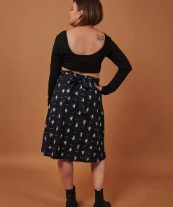 Passion Lilie Navy Stars Midi Skirt Clothing