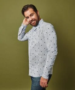 Passion Lilie Men's Diagonal Button Down Shirt