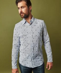 Passion Lilie Men's Diagonal Button Down Shirt