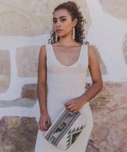 MZ Fair Trade Pastel Mitla Wool Clutch Bag