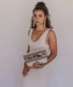 MZ Fair Trade Pastel Mitla Wool Clutch Bag