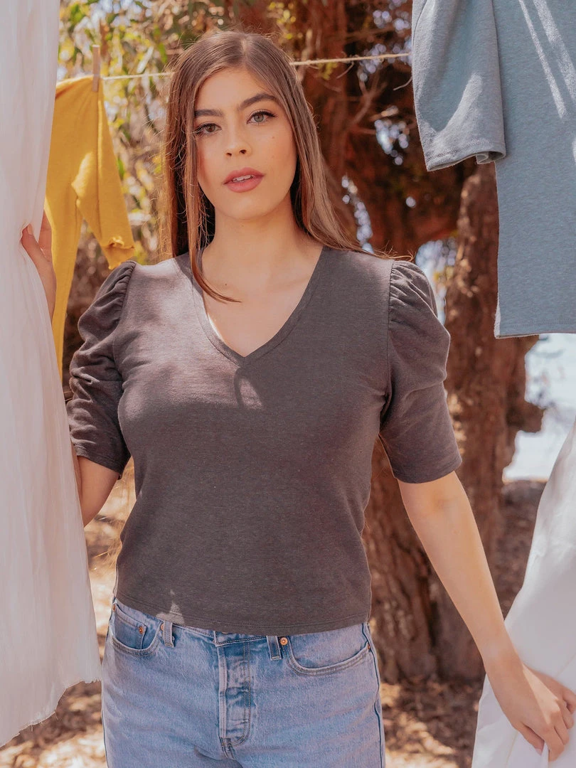 Valani Pauline Hemp Knit Puff Top 4 Valani Pauline Hemp Knit Puff Top