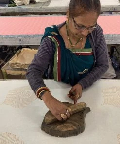 Symbology Peacock Feather Maxi Modal Wrap Dress - Cream + Gold