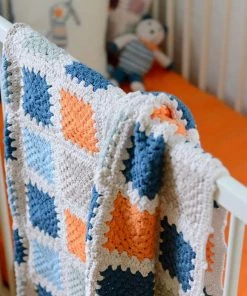 Pebble Throw Blankets Blue Granny Square Blanket