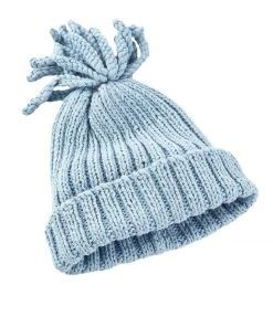Pebble Fair Trade Ribbed Baby Hat - Duck Egg Blue