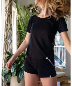 Leena & Lu Best Sellers Pima Short Pajama Set - Black