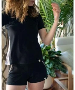 Leena & Lu Best Sellers Pima Short Pajama Set - Black