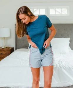 Leena & Lu New Arrivals Pima Poplin Short Lounge Set