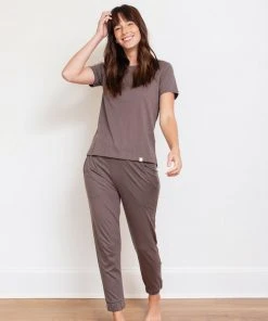 Leena & Lu Pima Short Sleeve Jogger Set
