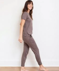 Leena & Lu Pima Short Sleeve Jogger Set