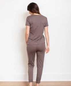 Leena & Lu Pima Short Sleeve Jogger Set