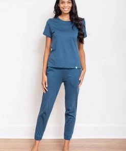 Leena & Lu Pima Short Sleeve Jogger Set