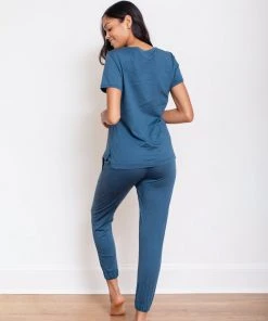 Leena & Lu Pima Short Sleeve Jogger Set