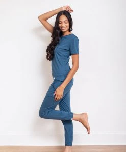 Leena & Lu Pima Short Sleeve Jogger Set