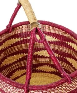 Swahili African Modern Plum Diamond Bolga Basket