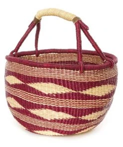 Swahili African Modern Plum Diamond Bolga Basket