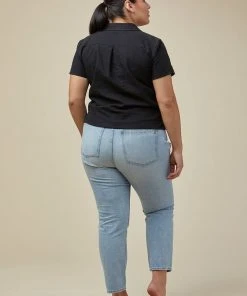 Poplinen Becky Linen Short Sleeve Button Down - Black