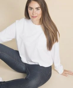 Poplinen Clothing Cindy Crop Pocket Tee - White