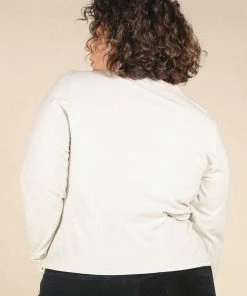 Poplinen Clothing Gwen Tencel Long Sleeve Tee - Ivory 8 Poplinen Clothing Gwen Tencel Long Sleeve Tee - Ivory