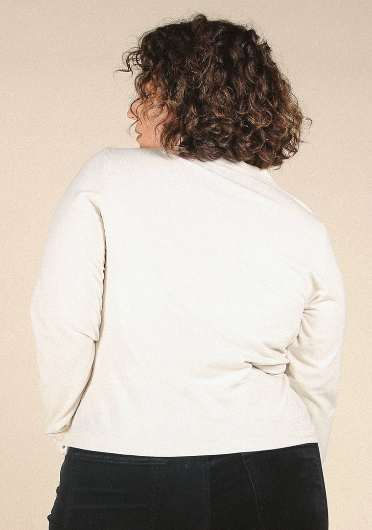 Poplinen Clothing Gwen Tencel Long Sleeve Tee - Ivory 4 Poplinen Clothing Gwen Tencel Long Sleeve Tee - Ivory