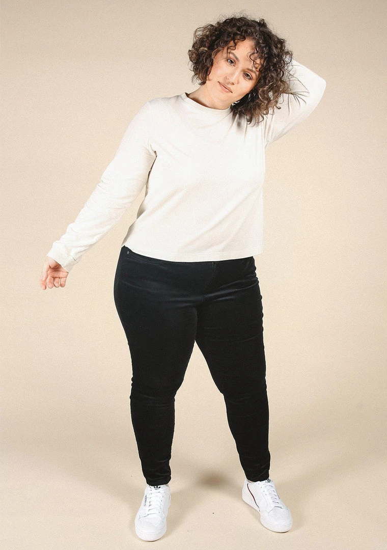 Poplinen Clothing Gwen Tencel Long Sleeve Tee - Ivory 5 Poplinen Clothing Gwen Tencel Long Sleeve Tee - Ivory