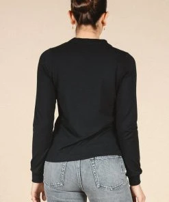 Poplinen Gwen Tencel Long Sleeve Tee - Black