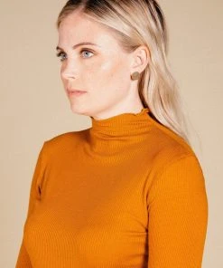 Poplinen Norma Ribbed Modal Turtleneck - Copper Best Sellers