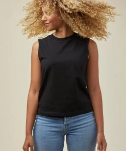 Poplinen Recy Muscle Tank - Black Best Sellers