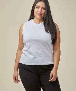 Poplinen Clothing Recy Muscle Tank - White