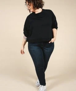 Poplinen Wilder Mock Neck Sweatshirt - Black