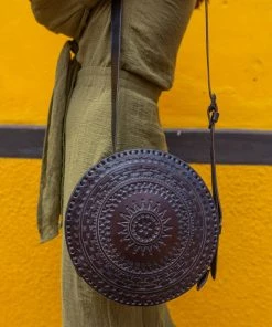 Purse & Clutch Embossed Circle Crossbody - Charcoal Accessories 8 Purse & Clutch Embossed Circle Crossbody - Charcoal Accessories