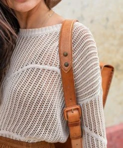 Purse & Clutch Leather Laptop Backpack - Russet Brown Accessories